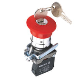 Metal Emergency Stop with Key Release After Rotation 1 Normally-Closed